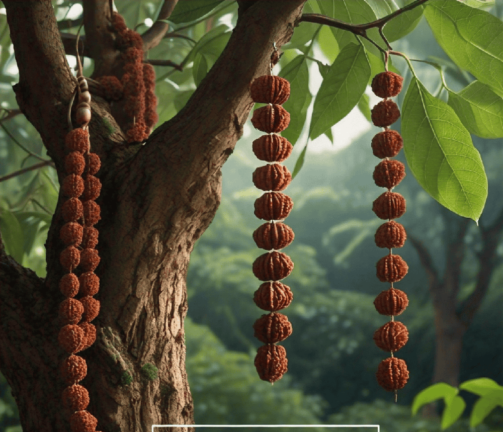 A scenic view of the Rudraksha tree in its natural habitat, illustrating the origin of these sacred seeds